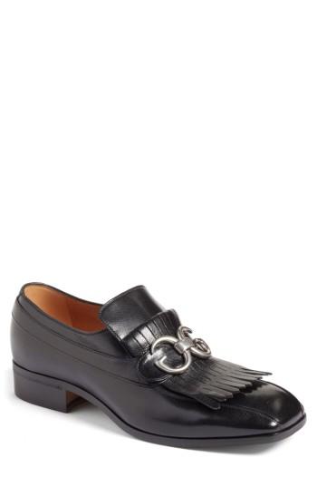 Men's Gucci Novel Marmont Kiltie Loafer Us / 7uk - Black