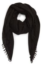 Women's Treasure & Bond Solid Fringed Scarf, Size - Black