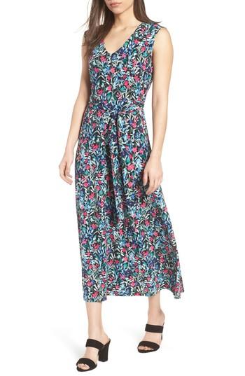 Women's Chaus Radiant Flowers Sleeveless Tie Waist Dress - Black