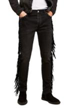 Men's Topman Studded Fringe Skinny Fit Jeans X 32 - Black