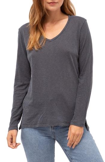 Women's Stateside Long Sleeve Slub Cotton Tee - Grey
