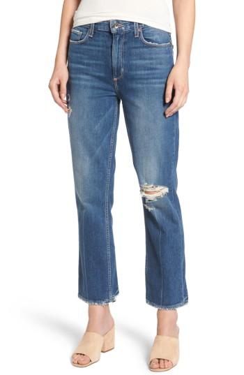 Women's Paige Vintage - Sarah High Waist Crop Straight Leg Jeans - Blue