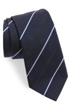 Men's Emporio Armani Stripe Silk & Wool Tie, Size - Blue