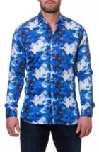 Men's Maceoo Luxor Shapes Slim Fit Sport Shirt (s) - Blue