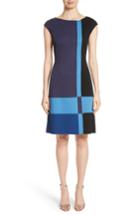 Women's St. John Collection Colorblock Milano Knit Dress - Blue