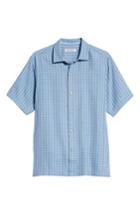 Men's Tommy Bahama Geo Getaway Standard Fit Print Silk Camp Shirt - Blue