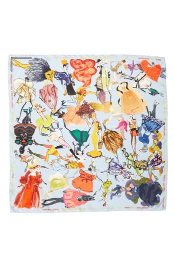Women's Christian Lacroix X Brian Kenny Sweetie Silk Scarf, Size - Blue