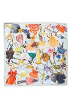 Women's Christian Lacroix X Brian Kenny Sweetie Silk Scarf, Size - Blue