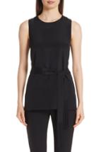 Women's St. John Collection Stretch Silk Crepe De Chine Tunic - Black