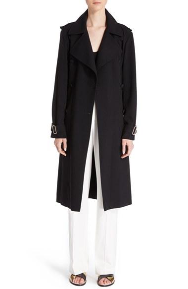 Women's Lanvin Crepe Back Satin Trench Coat