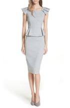 Women's Ted Baker London Daizid Pleat Shoulder Peplum Dress - Grey