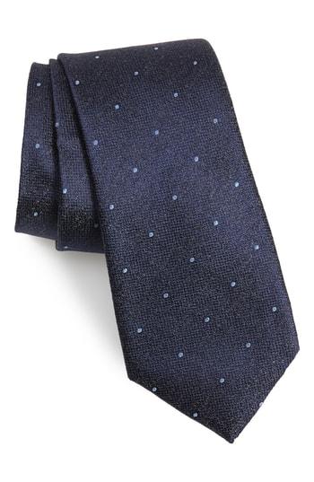 Men's Calibrate Mangan Dot Silk Tie, Size - Blue