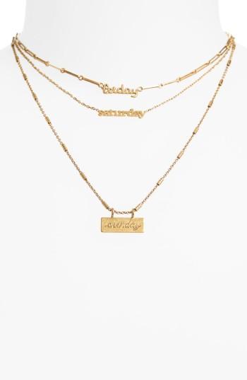 Women's Madewell Friday Saturday Sunday Necklace Set