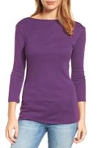 Women's Caslon Three Quarter Sleeve Tee, Size - Purple