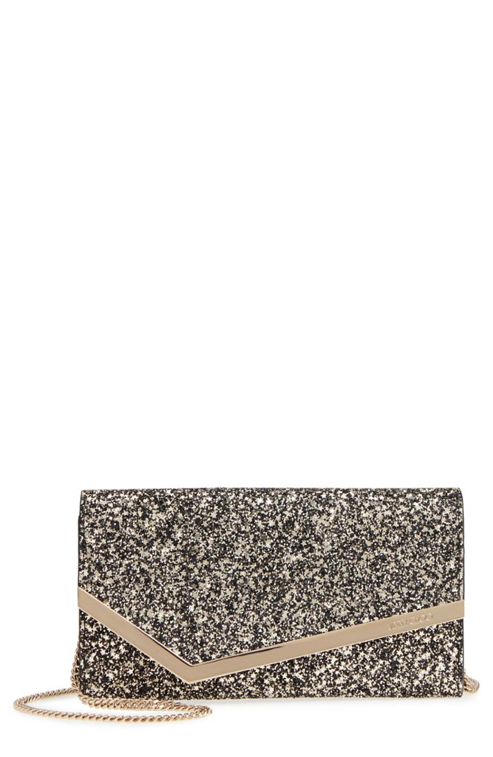 Jimmy Choo Emmie Star Glitter Clutch - Metallic