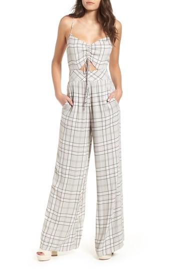 Women's Afrm Milan Tie Front Jumpsuit - Grey