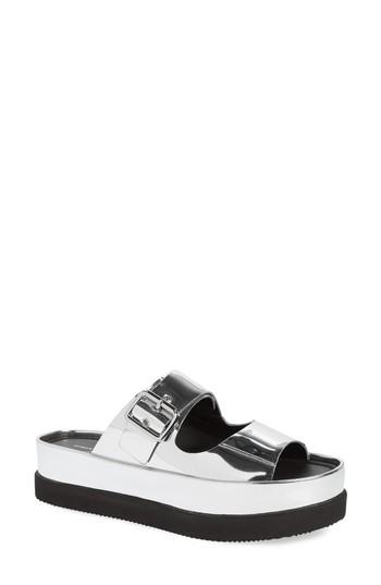 Women's Linea Paolo Raven Platform Slide Sandal M - Metallic