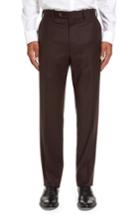 Men's Jb Britches Flat Front Solid Wool & Cashmere Trousers R - Burgundy