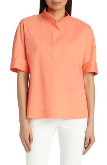 Women's Lafayette 148 New York Silvia Blouse, Size - Coral