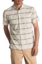 Men's Quiksilver Waterman Collection Wake Koro Geo Print Woven Shirt - White