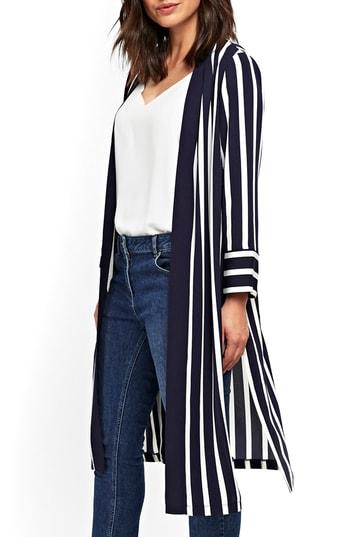 Women's Wallis Ivy Stripe Duster Jacket Us / 8 Uk - Blue