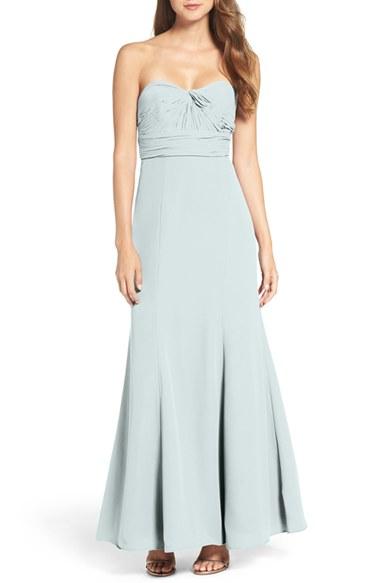 Women's Wtoo Strapless Chiffon Gown - Blue
