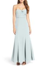 Women's Wtoo Strapless Chiffon Gown - Blue