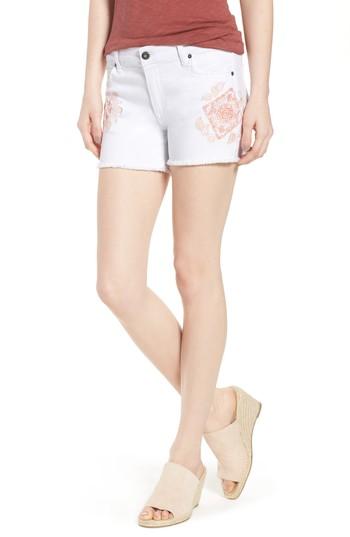 Women's Billy T Embroidered Denim Shorts - White