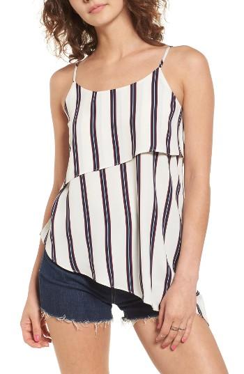 Women's Soprano Stripe Asymmetrical Tank - Ivory