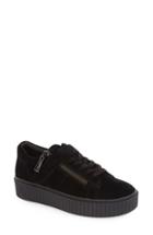 Women's Jslides 'papper' Platform Zip Sneaker .5 M - Black