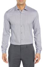 Men's John Varvatos Star Usa Regular Fit Stretch Stripe Dress Shirt R - Black