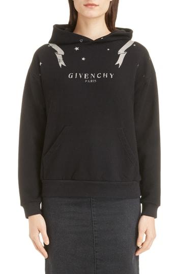 Women's Givenchy Gemini Graphic Hoodie - Black