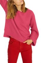 Women's Sanctuary Bell Sleeve Shaker Sweater - Pink
