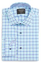 Men's Nordstrom Men's Shop Trim Fit Non-iron Plaid Dress Shirt .5 - Blue