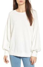 Women's Puff Sleeve Sweatshirt - White
