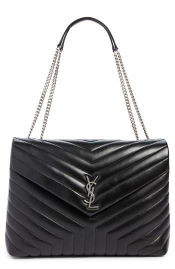 Saint Laurent Large Loulou Matelasse Leather Shoulder Bag - Black