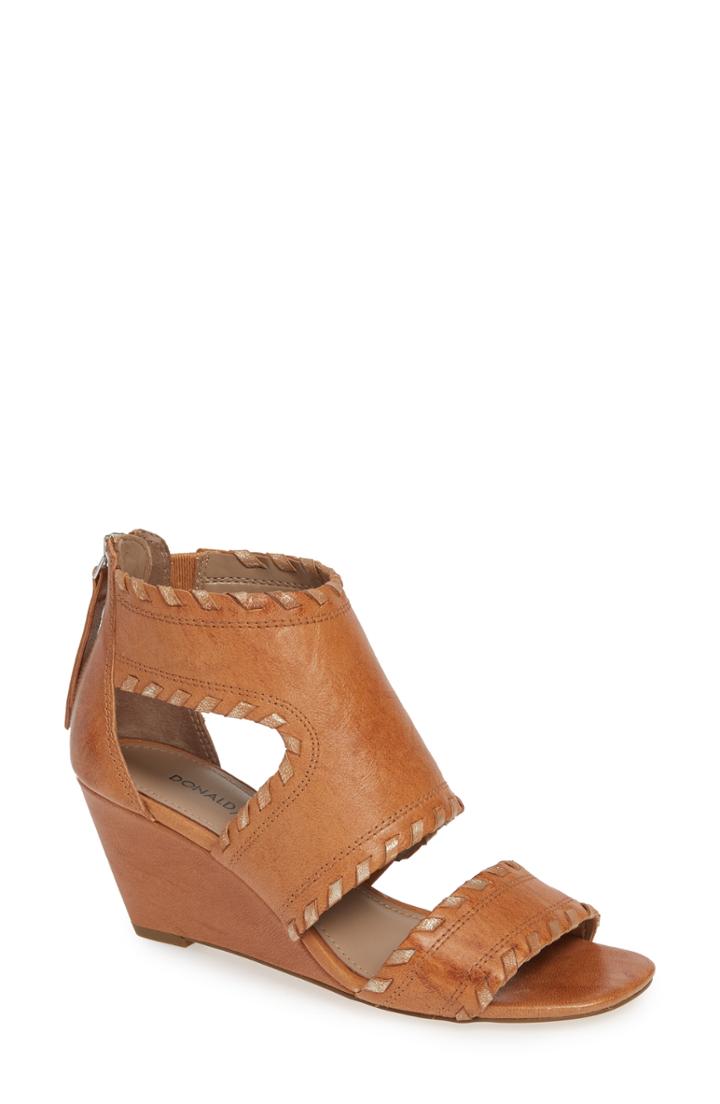 Women's Donald Pliner Sami Whipstitch Wedge Sandal M - Brown