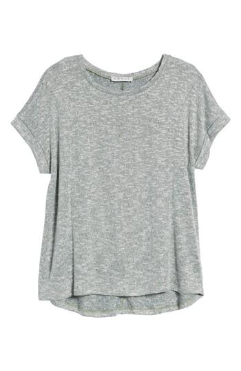 Women's Chaus Marled Knit Short Sleeve Top - Grey
