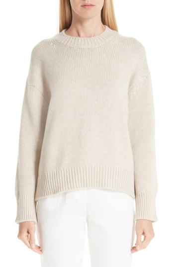 Women's Mansur Gavriel Rib Trim Cashmere Sweater - Beige