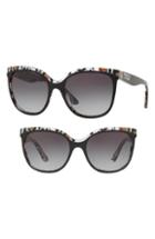 Women's Burberry Marblecheck 55mm Square Sunglasses - Top Black Gradient
