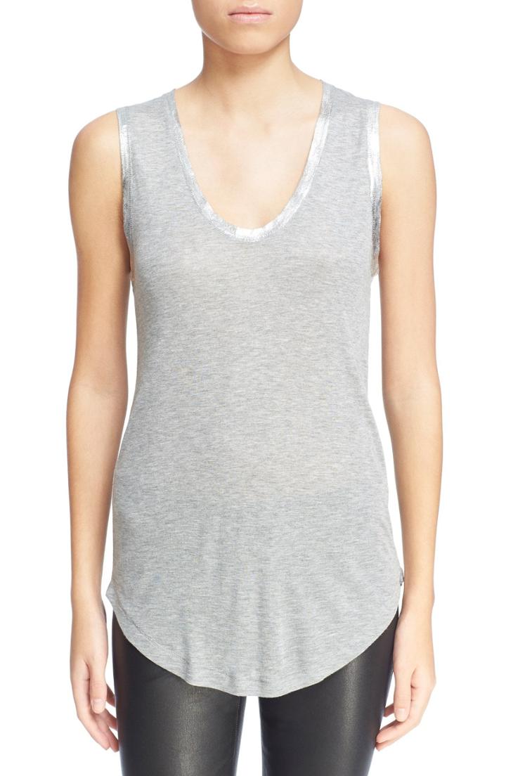 Women's Zadig & Voltaire 'tam' Scoop Neck Tank - Grey