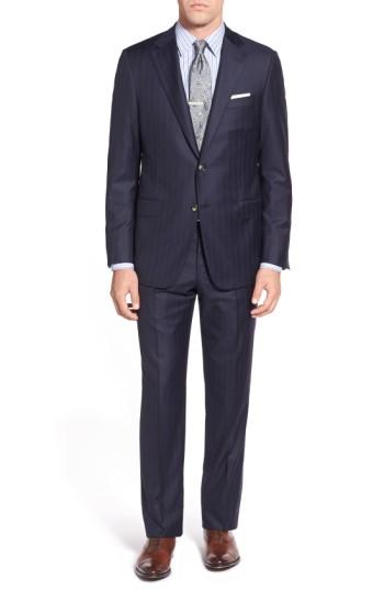 Men's Hickey Freeman Classic B Fit Stripe Wool Suit
