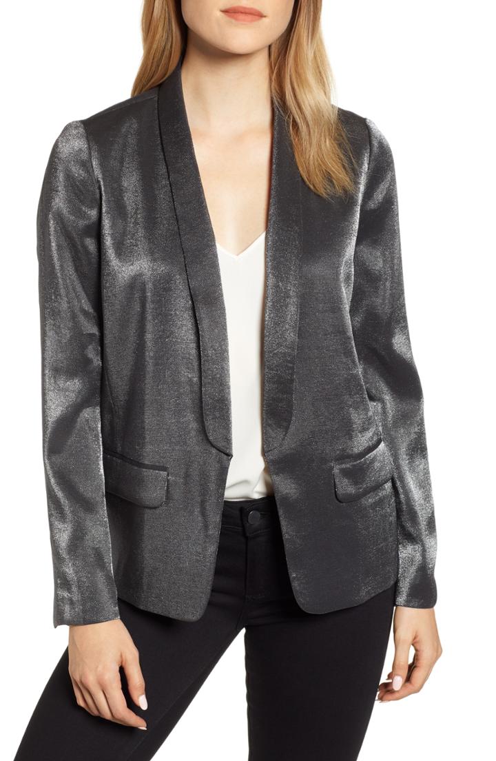 Women's Chelsea28 Shimmery Blazer, Size - Black