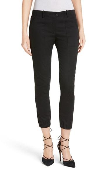 Women's Veronica Beard 'field' Cargo Twill Ankle Pants - Black
