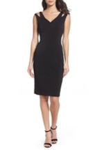 Women's Vince Camuto Cutout Shoulder Crepe Sheath Dress - Black