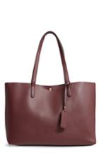 Sole Society Zeda Faux Leather Tote - Burgundy