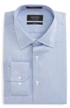 Men's Nordstrom Men's Shop Trim Fit Stripe Dress Shirt 32/33 - Blue