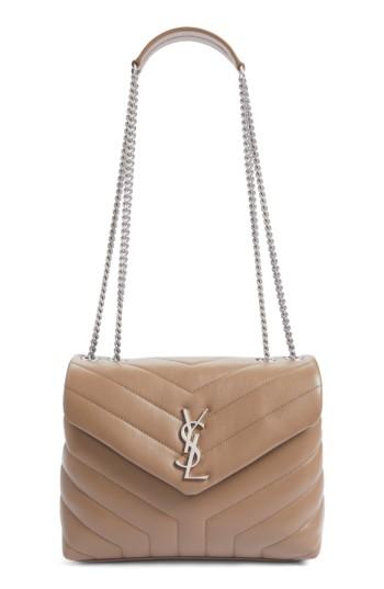 Saint Laurent Small Loulou Matelasse Leather Shoulder Bag - Beige