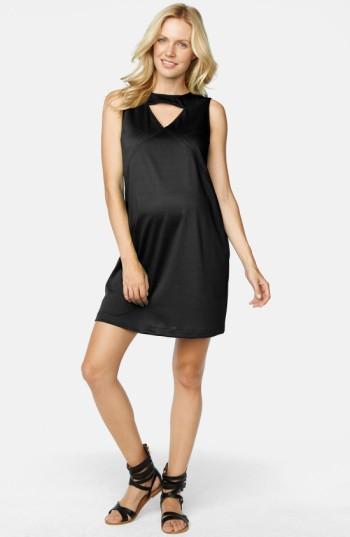 Women's Maternal America Keyhole Ponte Knit Maternity Dress - Black