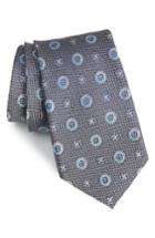 Men's Nordstrom Men's Shop Rurwin Medallion Silk Tie, Size - Grey